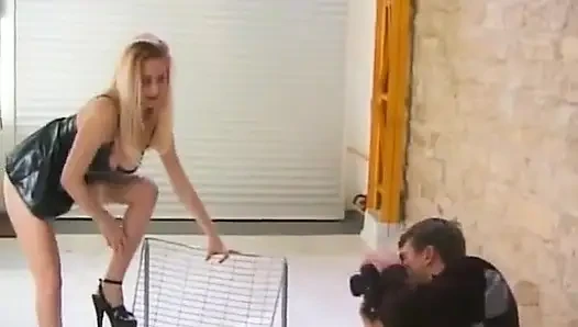 Naughty French Blondie Riding Cock on Her First Casting