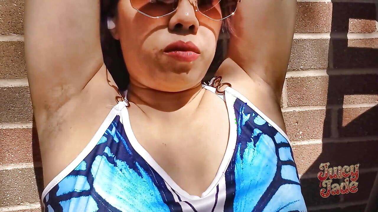 Showing off My Sweaty Pits Out on a Hot Summer Day. No Talking Just Showing off Armpits