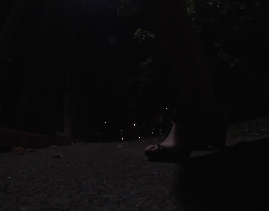 Transvestite Sissy whore is out and about at night .