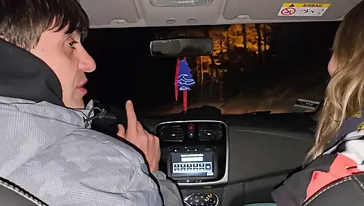 A double blowjob in my friend's car DIRTY MORBID GIRLS
