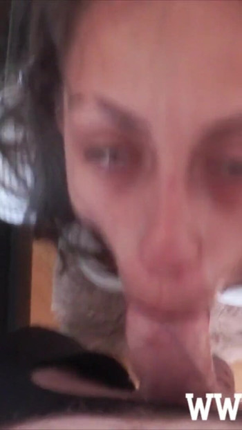 Unforgettable moment from "Skinny girl's face gets destroyed in a rough sloppy facefuck"