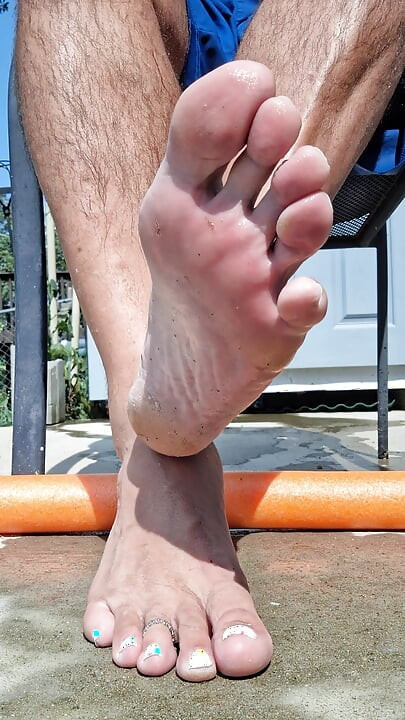 Pissing on my own feet and showing them off after