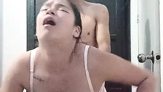 Girl fucking her like a goddess with her big and delicious tits and rich ass.