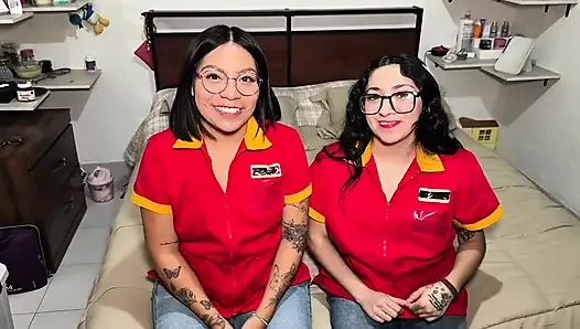 Karyawan wanita Oxxo bersaing untuk pekerjaan manajer.