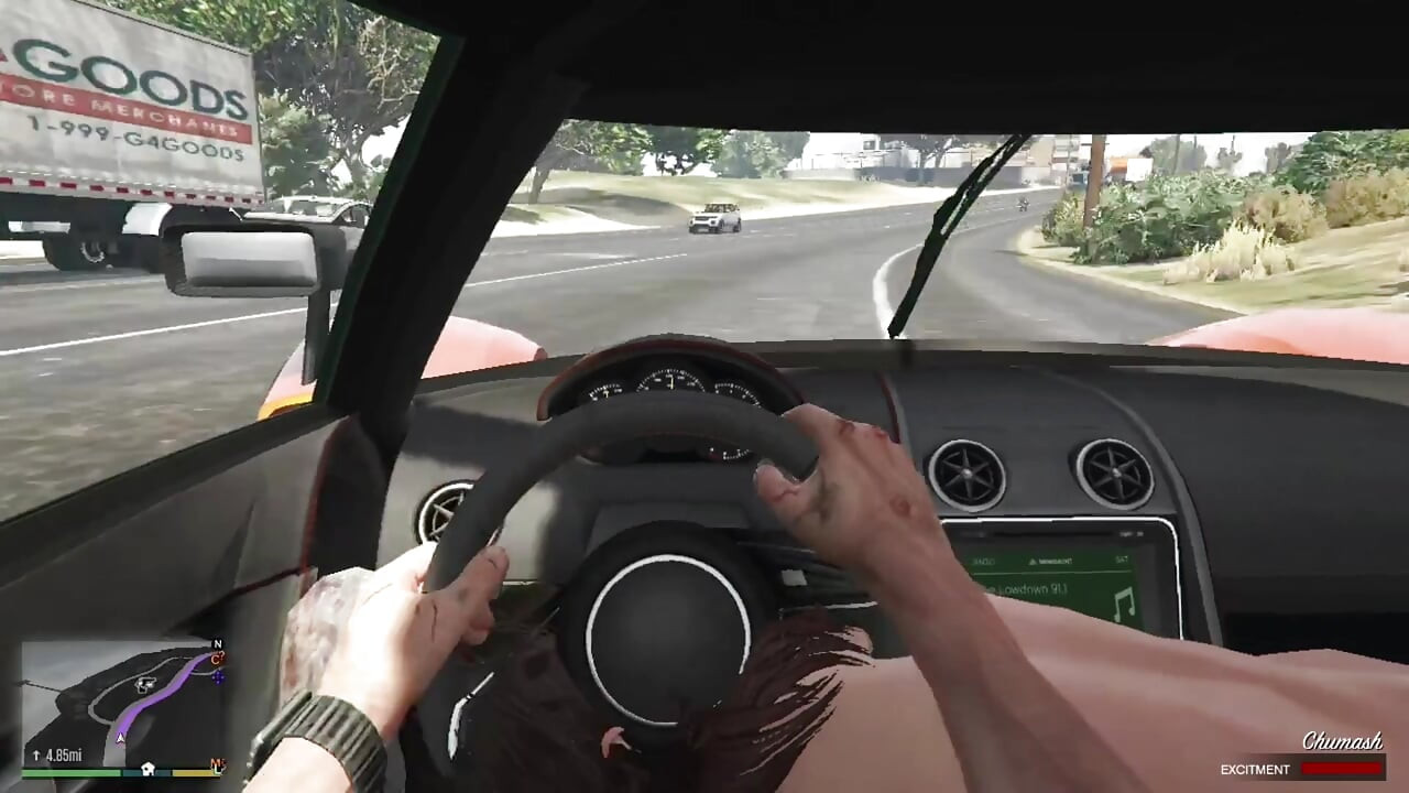 Trevor and Cheating wife Amanda's amazing blowjob while driving