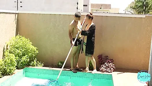 I caught my wife fucking with the boy who cleans the pool