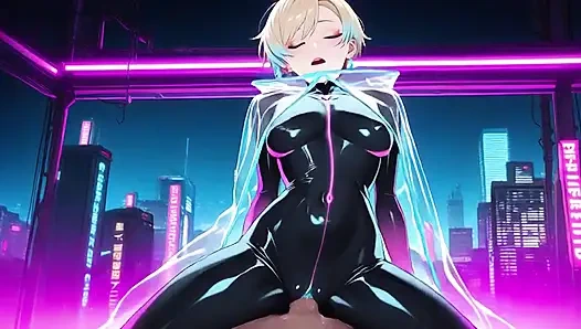 Asian Netrunner Gets Fucked In Neon City