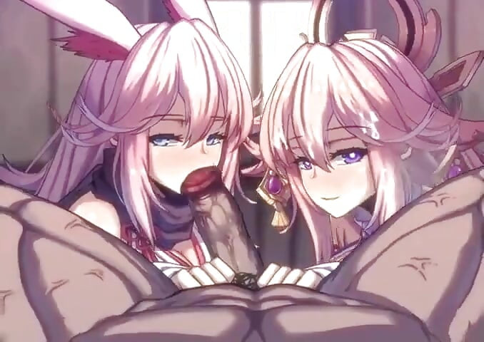Blowjob Yae Miko & Yae Sakura