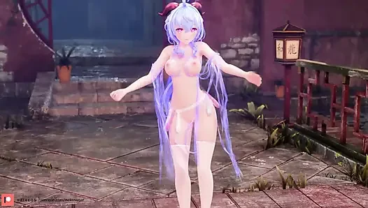 [MMD] Wiggle Korean Dance + Ganyu Nice body Dance Papa; erotic lingerie;...