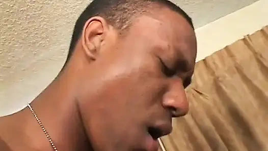 Big bubble butt black babe rubs her twat and gets fucked by dude