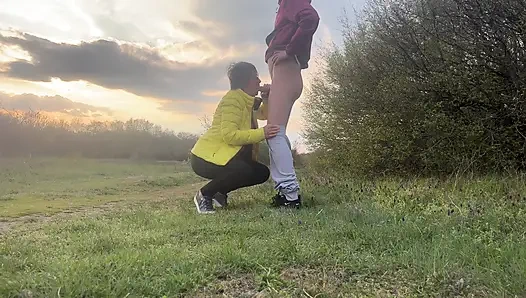 Anal nine açık havada!!