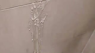 Cumshot on shower