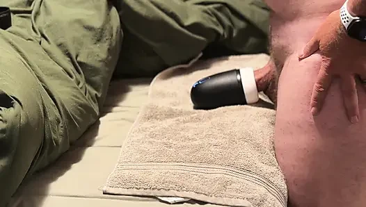Cum as lube hands free blowjob toy mouth orgasm