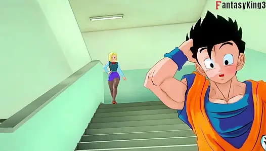 Android 18 танцует для Гохана в университете - Dragon Ball Zex серия