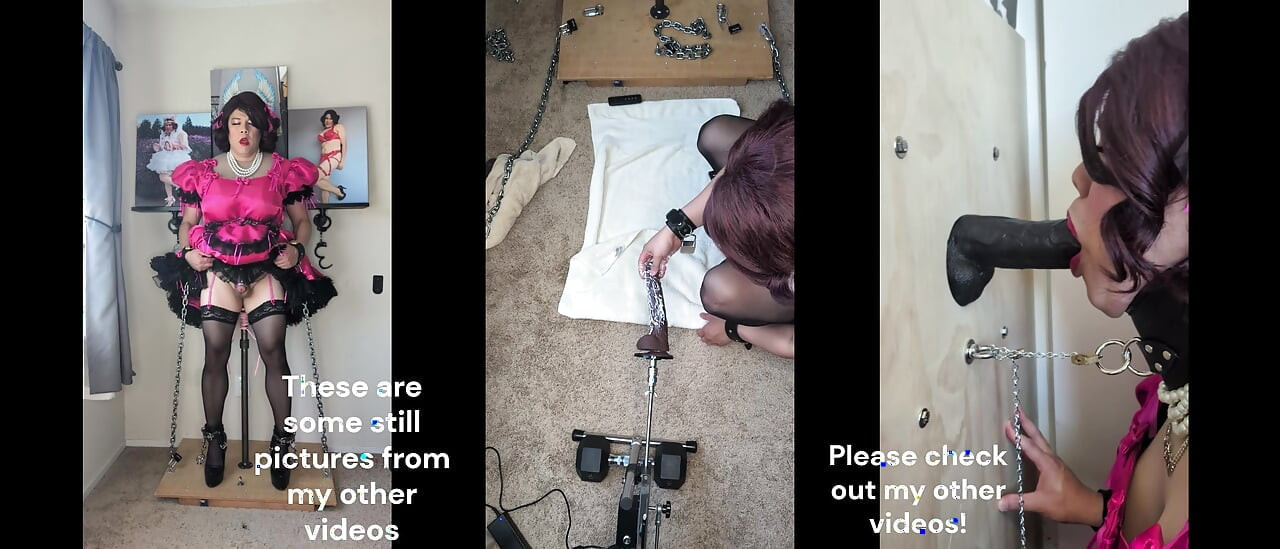 น้องสาวในชุดชั้นในสีดําโดนเย็ดโดยเครื่องเย็ดของเธอ