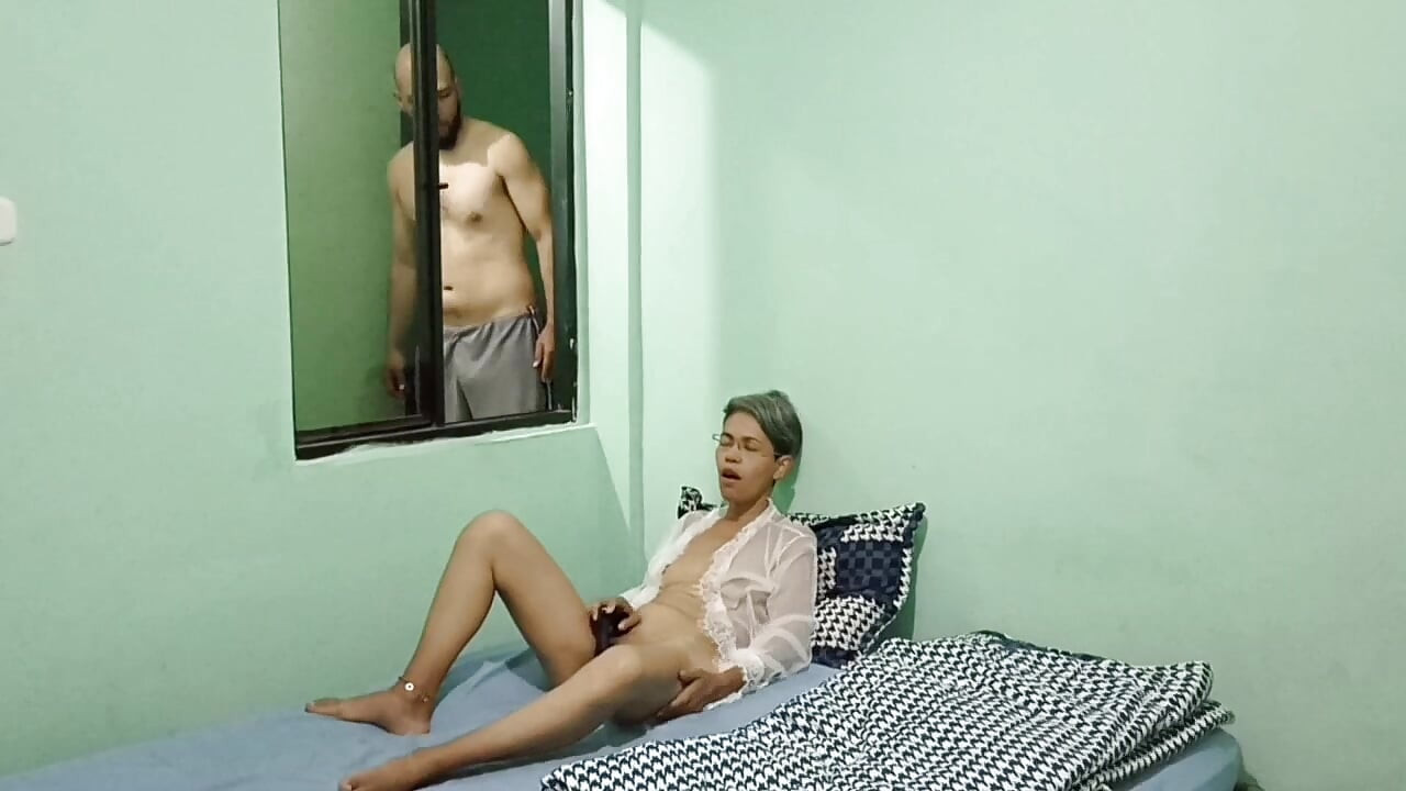 Watching you masturbate, stepsister, is so exciting that it makes my cock hard.