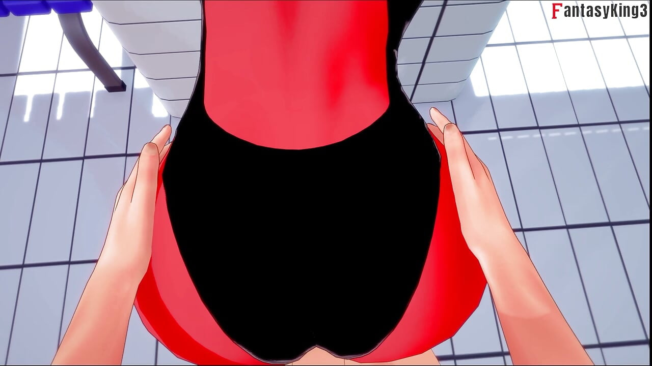 Meru, a succubus bikini de quatro