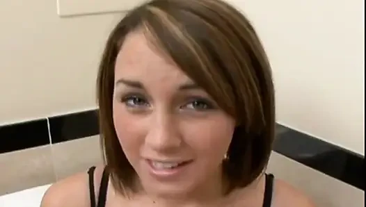 Crazy bitch needs a big cock in the bathroom