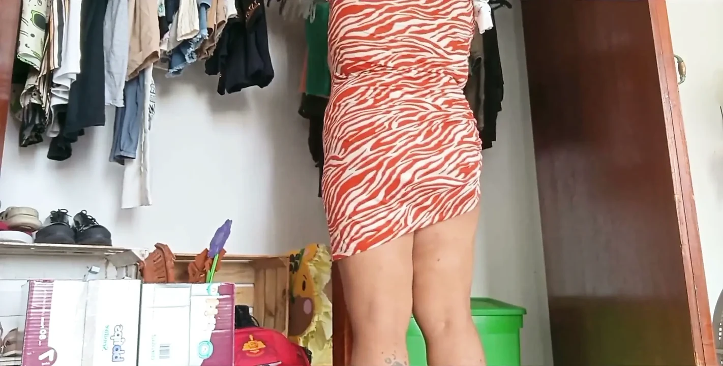 Chubby Mother-in-law in See-through Panties