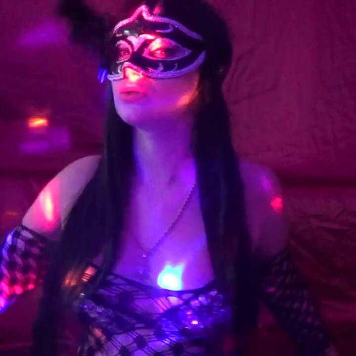 JOI in mask and sexy lingeria with cum countdown