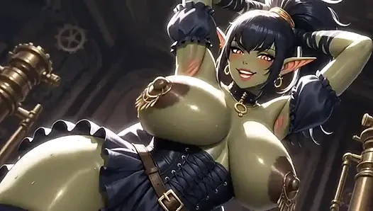 Anime Lovely Cute Orc Boobs, Ai Animation