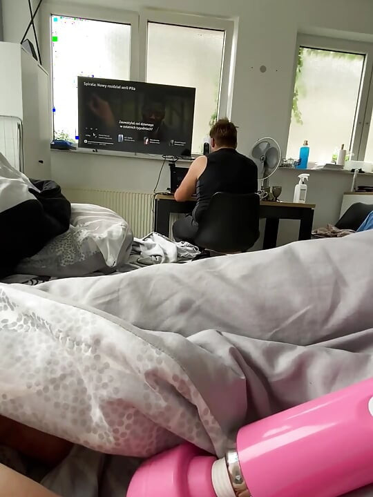 Roommate Masturbating Behind My Back!! She Have a Throbbing Pussy After Orgasm