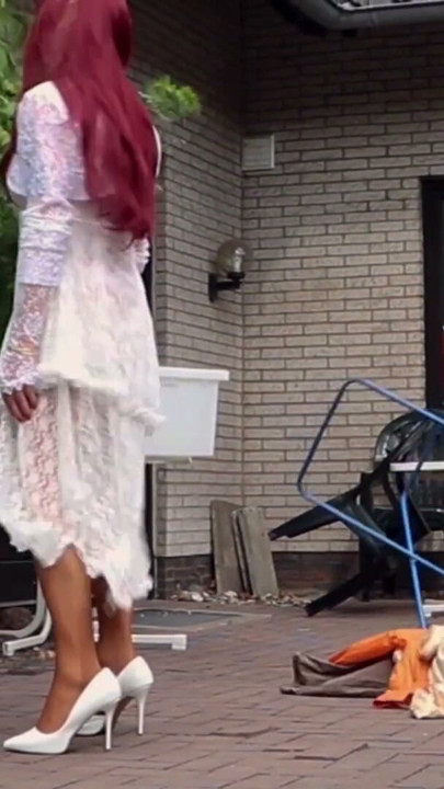 A Windy Day In Sheer Lace & Nylon Stockings | Clip 1