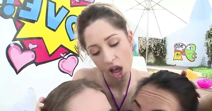 3 bitches choke on dick