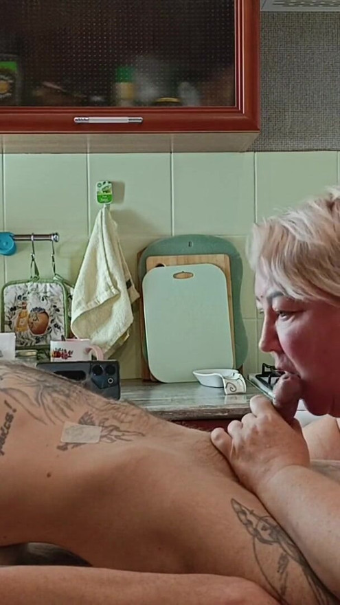 neighbor does deep throat blowjob and swallows thick cum | Clip 3