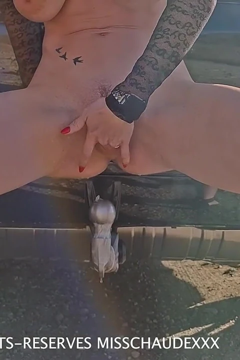 小姐, 我把一颗拖车球塞进了我的