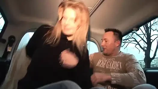 Blonde MILF From Germany Gets Sprayed in the Back of the Car