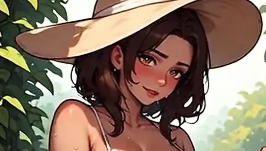 Waifu garden lady pov - ngentot di balik celana dalam & bangku - close-up (cuplikan)