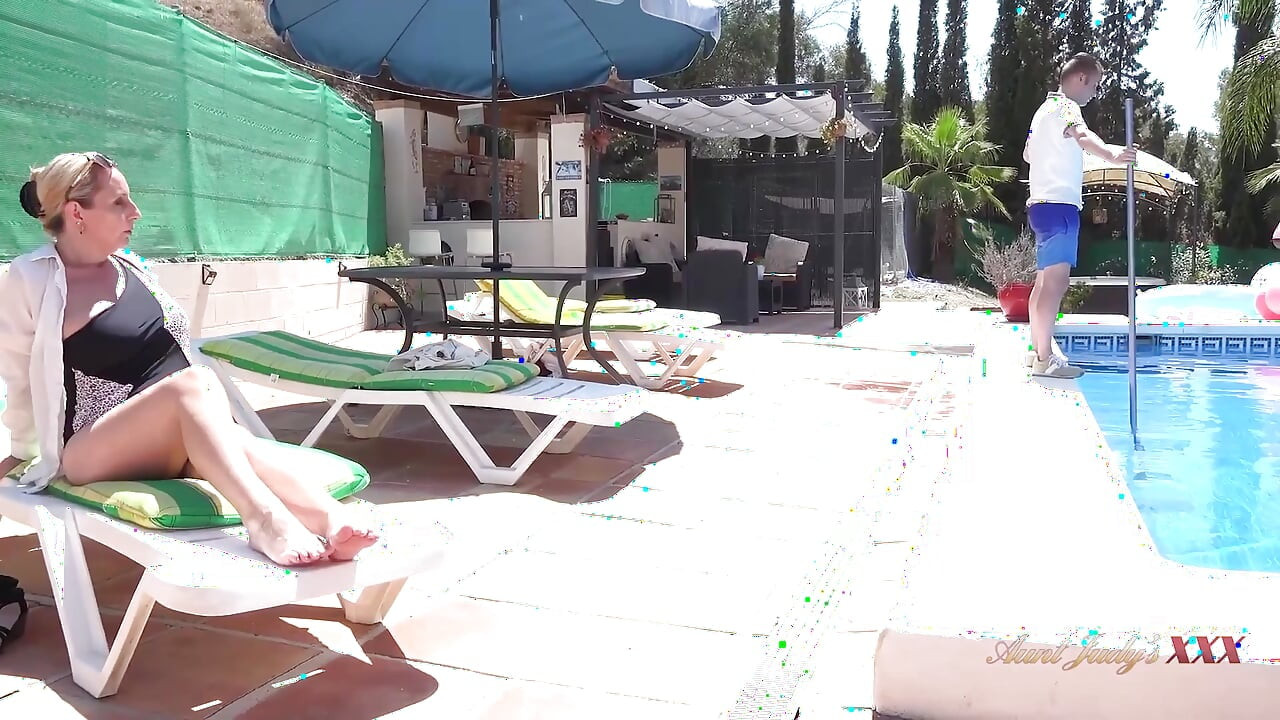 AuntJudysXXX - Busty MILF Keira Fucks the Pool Boy