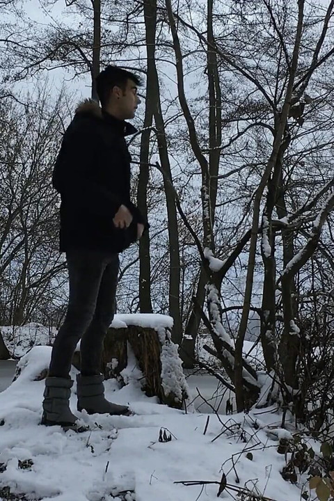 Winter Jerk off in Snowy Land Two Times
