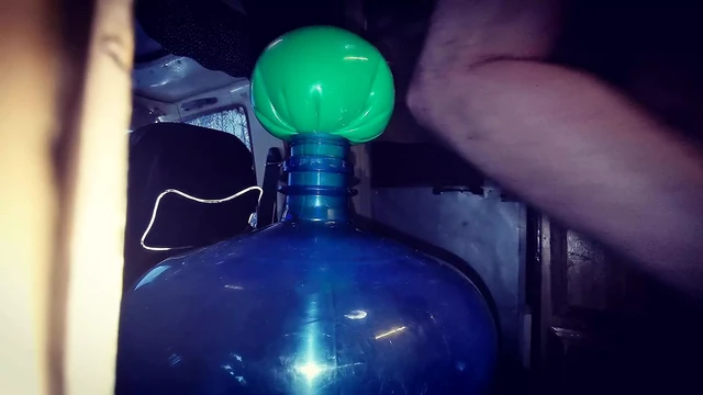 Carrying a large jug with my ass