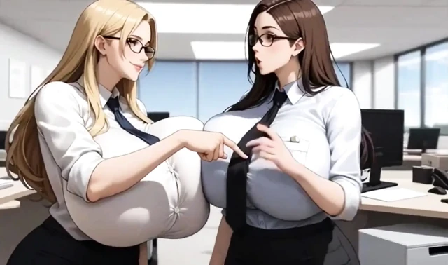 Funny Huge Boobs Office, Ai Animation