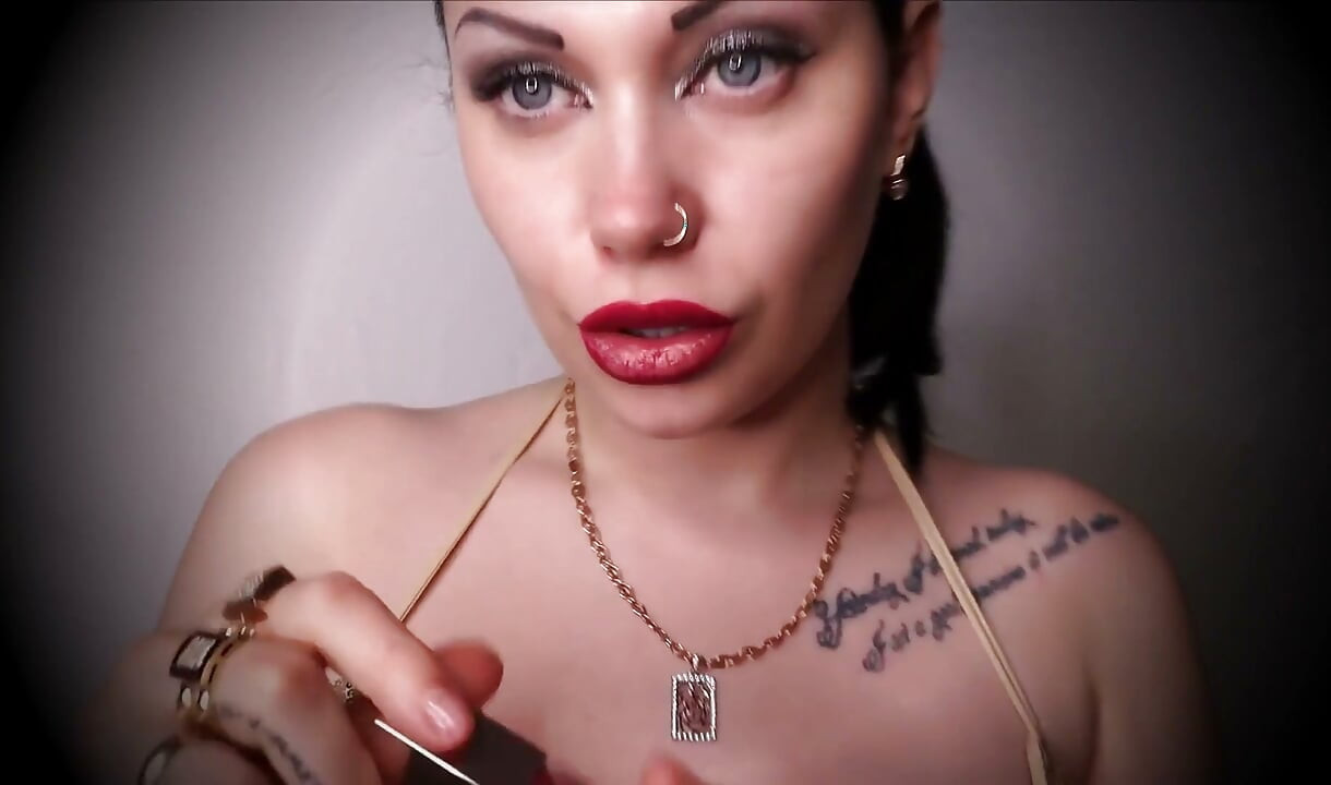 I am French kissing with you and smearing my dark glossy lipstick all over your face!