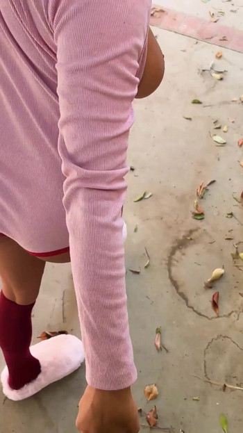Epic moment from "Outdoor Squirting Step-Sister - Hailey Rose Gets Cum on Her Pretty Toes"