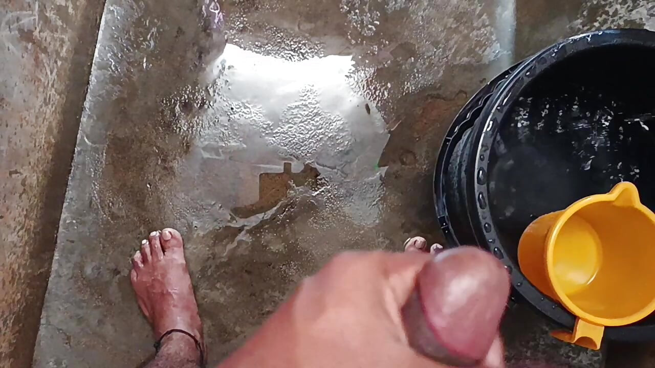 Bath room hand job