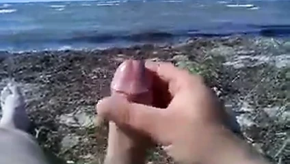 ich wichse am strand