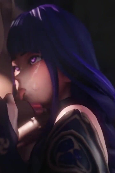 Raiden Shogun โดนรุมเย็ดและน้ําเงี่ยนไหลเยิ้ม อมควยสามคนกับยิงน้ําเงี่ยน 3 มิติ Genshin แอนิเมชั่นเย็ด