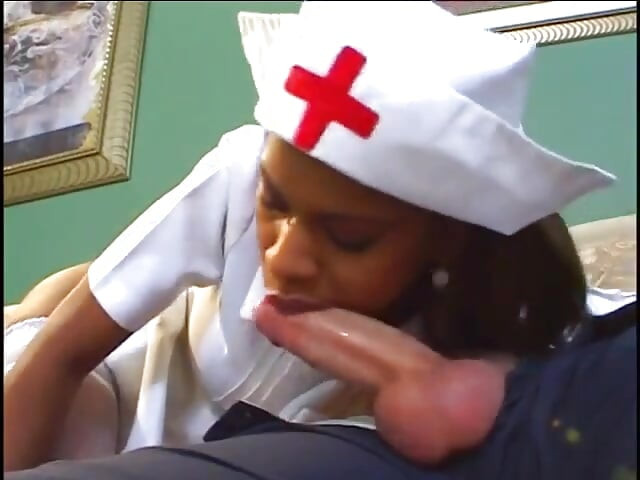 Black nurse rides white stud at the clinic after she examines him