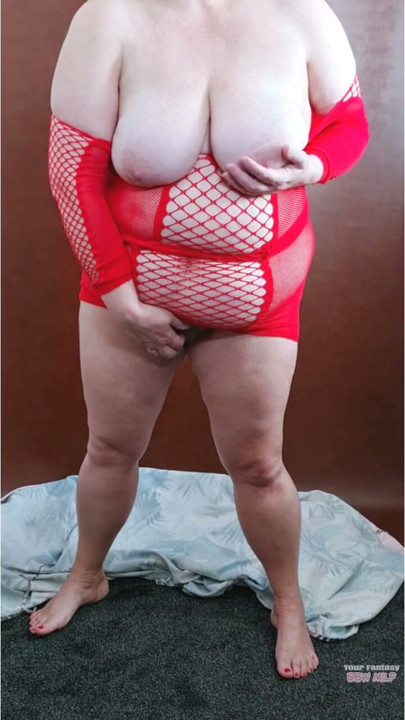 stripping in my fishnet bodysuit to show my lover my mature married hairy pussy - cheat wife bigtits bbw | Clip 2