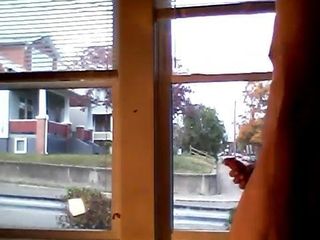 Naked at the window cum