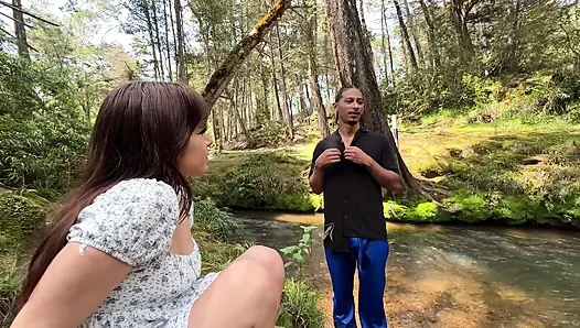 Caught and Fucked Hard for a Huge BBC Forest Creampie