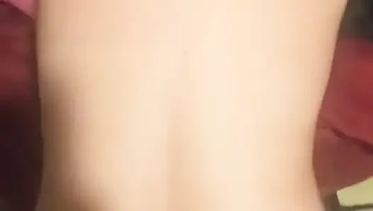 Fucked my hot wife with hands behind her back, standing, doggy style