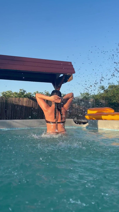 Sexy Pool Tease in a Tiny Bikini