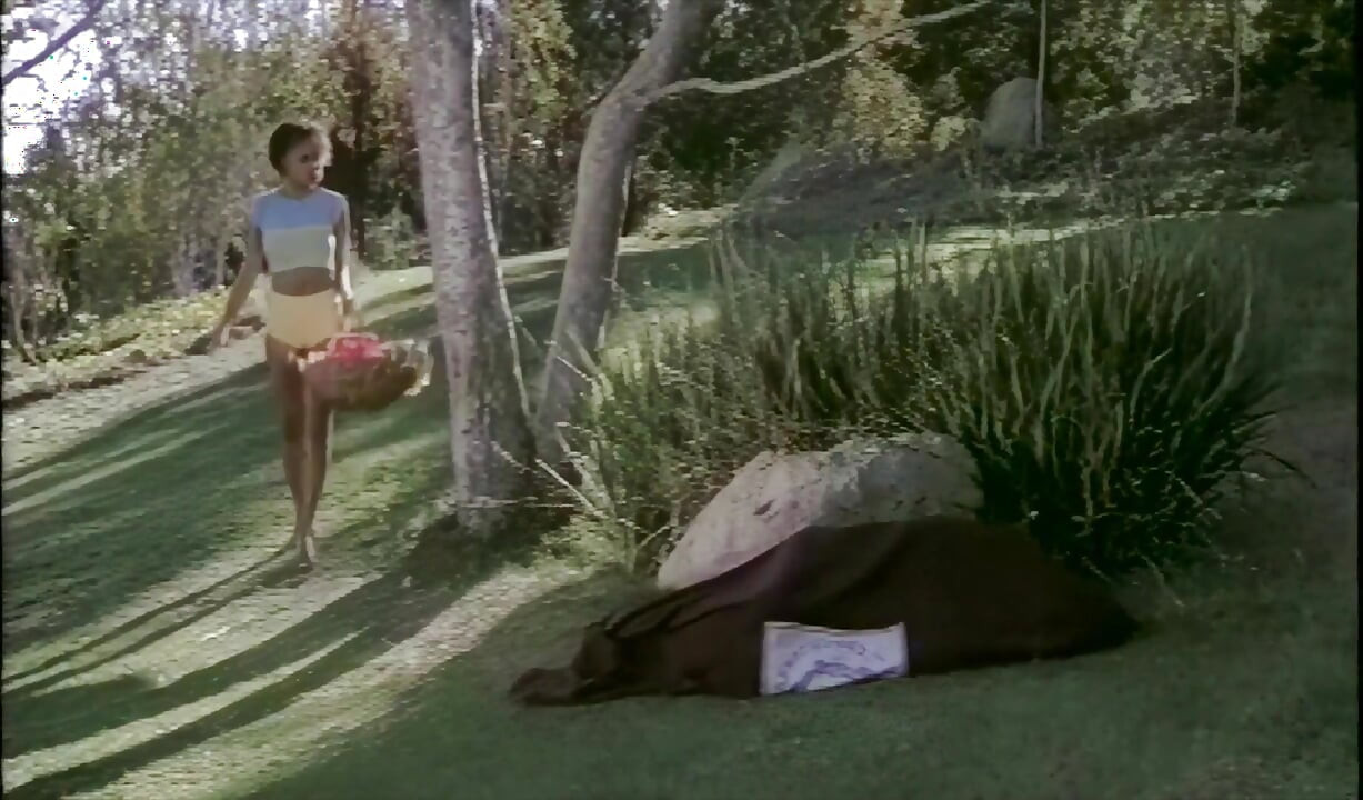 Black Babe with Nice Tits Gets Her Hairy Cunt Pounded in the Garden