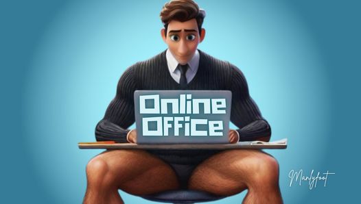 Homoseksuele stiefvader - het online kantoor - betrapt op aftrekken tijdens een onlinebijeenkomst met mijn baas!