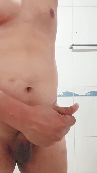 Big black cock with oil + Masterbution full enjoyment